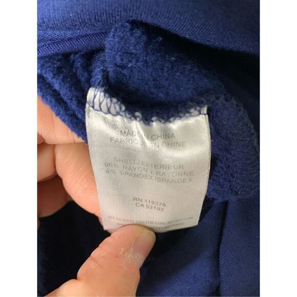 Helmut Lang Long Sleeve Top Asymmetrical Sweatshirt navy blue women’s size XS - Picture 4 of 5